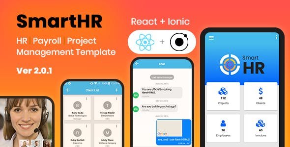 51037  SmartHR - HR Management System - Ionic and React Native Mobile App Template