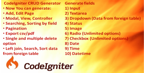 51090  CodeIgniter CRUD Generator v1.0