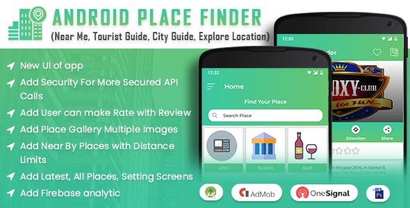 51279  Android Place Finder (Near Me, Tourist Guide, City Guide, Explore Location, Admob with GDPR)