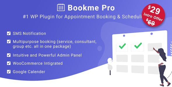 51404  Bookme Pro v1.2 - WordPress Appointment Booking and Scheduling Software