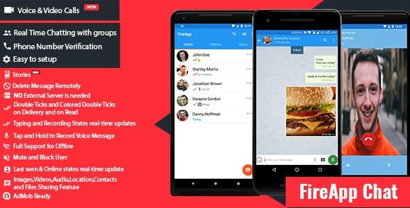 51472  FireApp Chat v1.2.4 - Android Chatting App with Groups Inspired by WhatsApp