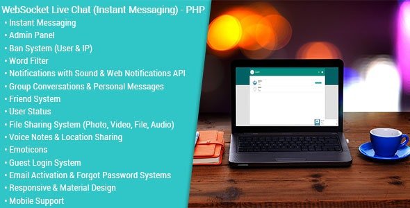 51782  WebSocket Live Chat (Instant Messaging) v2.0.1 - PHP