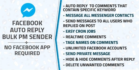 51840  Facebook Auto Reply & Bulk Private Message Sender