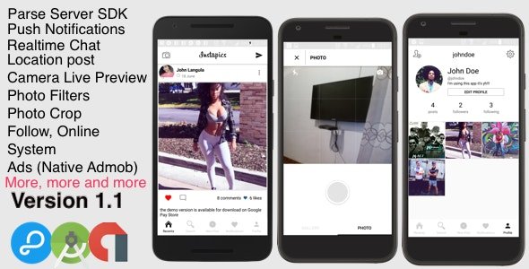 52048  Instapics v1.1 - More than just a photo sharing App (Parse Server)