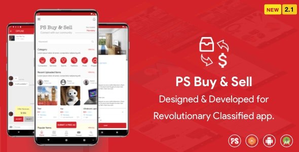52545  PS BuySell v2.1 -  ( Olx, Mercari, Offerup, Carousell, Buy Sell ) Clone Classified App