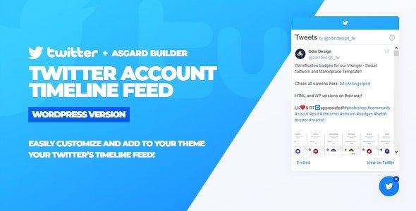 52832  Twitter Timeline Feed v1.0.0 - WordPress Plugin