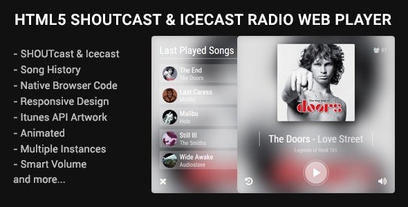 52900  HTML5 Shoutcast & Icecast Radio Web Player v1.2