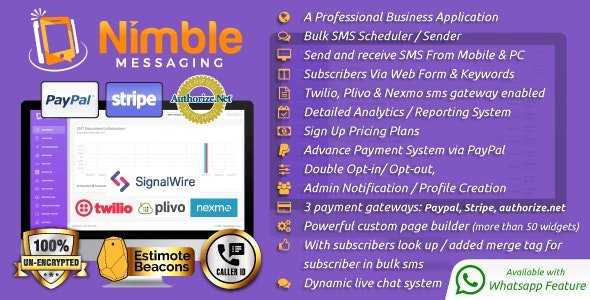 52997  Nimble Messaging v1.5.1 - Professional SMS Marketing Application For Business - 