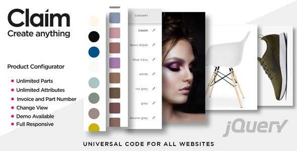 53001  Claim v1.5 - JQuery Multi-purpose Visual Product Configurator