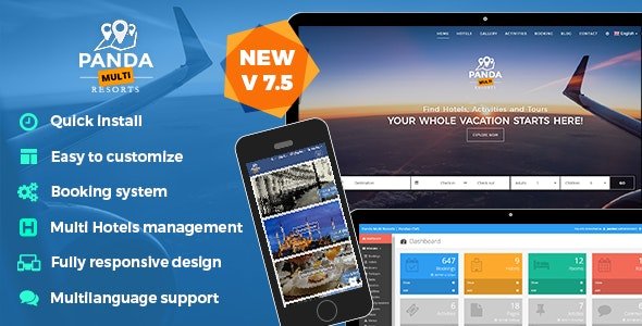 53055  Panda Multi Resorts v7.5.1 - Booking CMS for Multi Hotels