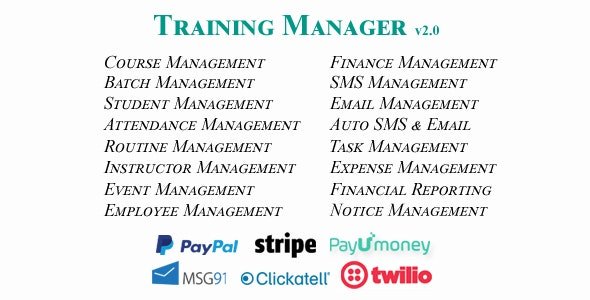 53060  Training Manager v2.0 - Ultimate Training / Coaching / Learning Center Management System