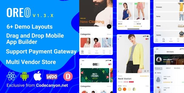 53061  Oreo Fashion v1.3.0 - Full React Native App for Woocommerce