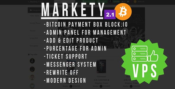 53185  Markety v2.1 - Multi-Vendor Marketplace In Bitcoin PHP