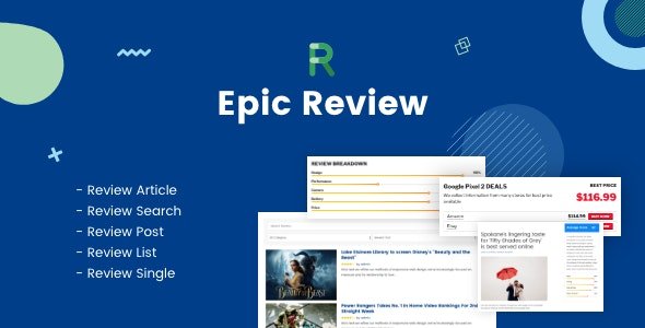 53329  Epic Review v1.0.1 - WordPress Plugin & Add Ons for Elementor & WPBakery Page Builder