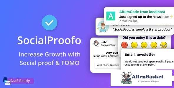 53893  SocialProofo v1.7.5 - 14+ Social Proof & FOMO Notifications for Growth (SaaS Ready) - 