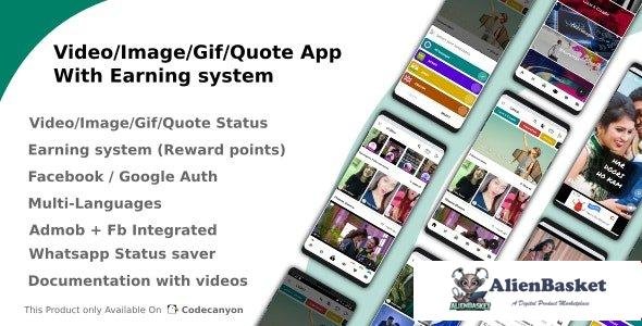 53901  Video/Image/Gif/Quote App With Earning system (Reward points) v3.3