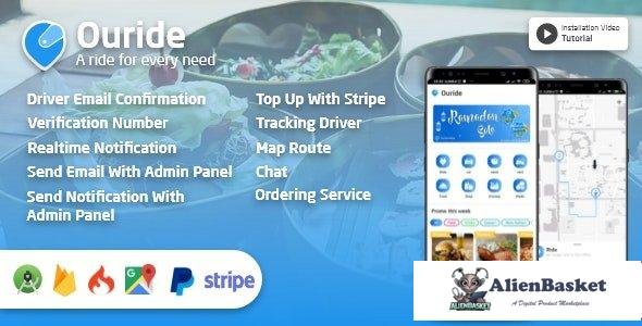 53977  Ouride v2.0.0 - Transportation App With Customer App, Driver App, Merchant App and Admin Pane