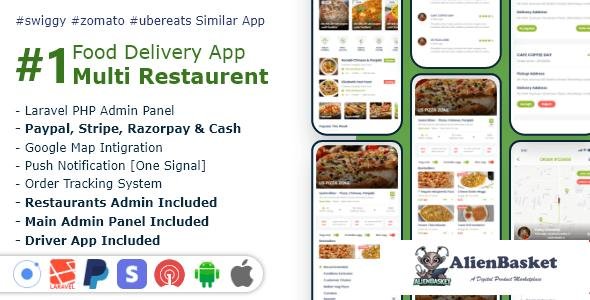 54125  Food, Grocery, Meat Delivery Mobile App with Admin Panel v1.0