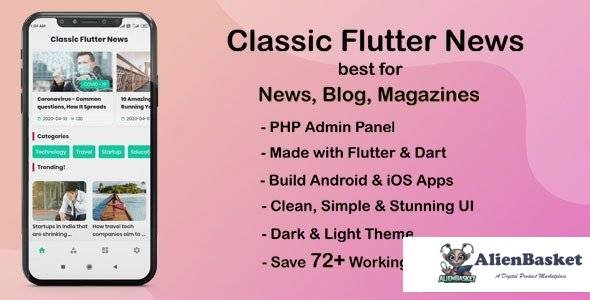 54255  Classic Flutter News App v1.0 - best for News, Blog and Magazines