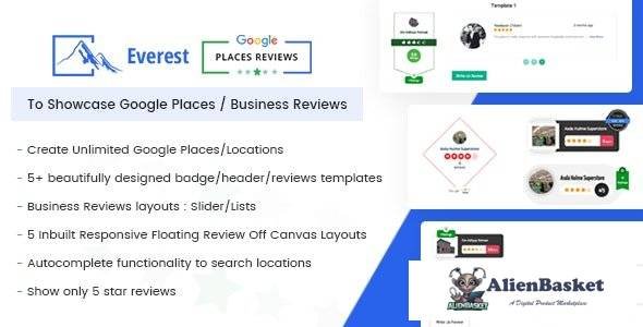 54307  Everest Google Places Reviews v2.0.9 - Best WordPress Plugin To Showcase Google Places / Busi