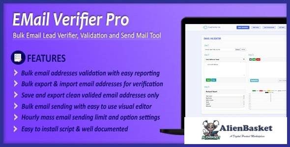 54428  Email Verifier Pro v1.6 - Bulk Email Addresses Validation, Mail Sender & Email Lead Managemen