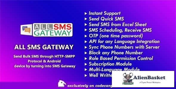 54430  All SMS Gateway v1.0 - Send Bulk SMS through HTTP-SMPP Protocol & Android phone by Turning in