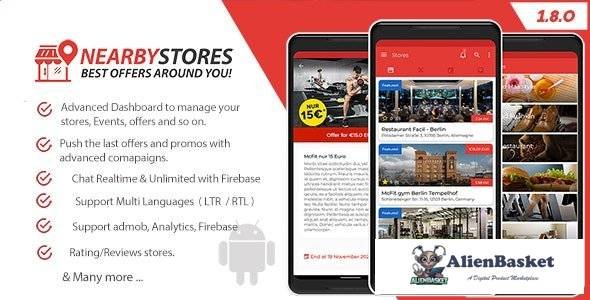 54569  NearbyStores Android v1.8.0 - Offers, Events & Chat Realtime + Firebase - 