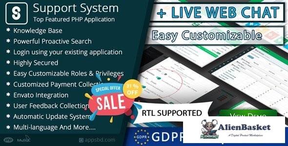 54613  Best Support System v2.2.2 - Live Web Chat & Client Support Desk & Support Ticket Help Centre