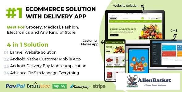 54683  Ecommerce Solution with Delivery App For Grocery, Food, Pharmacy, Any Store / Laravel + Andro