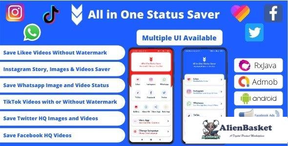 54686  All in One Status Saver v6.0 - Likee, Whatsapp, FB, Instagram, TikTok, Twitter + Admob & Face