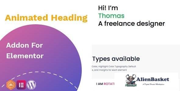 54761  Animated heading addon v1.0.1 – widget for Elementor