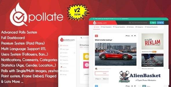 54804  Pollate v2.0 - Premium Polls and Voting Platform