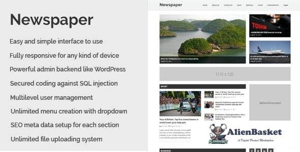 54860  Newspaper v1.2 - Responsive Newspaper CMS Script