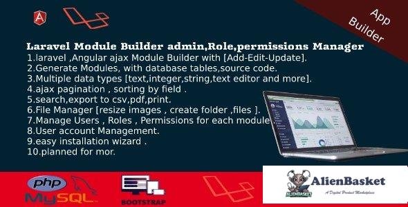 55093  Laravel Admin Builder v2.2 - Angular CRUD+Users, Roles, Permission +Files Manager