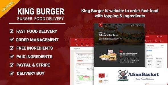 55117  King Burger v1.3 - Restaurant Food Ordering website with Ingredients In Laravel