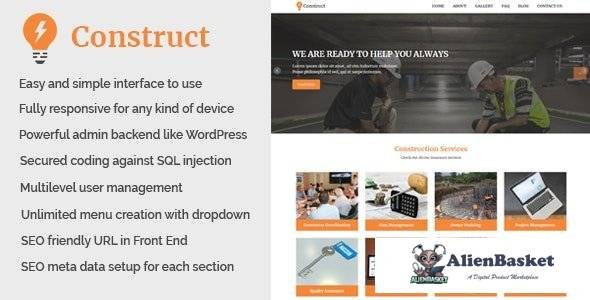 55161  Construct v1.1- Building and Construction Website CMS