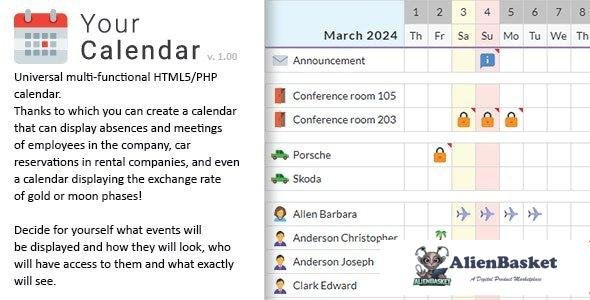 55380  Your Calendar v1.0 - Universal multi-functional calendar. Team, rental, multipurpose calendar