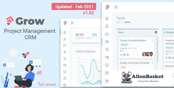 56274  Grow CRM v1.02- Laravel Project Management