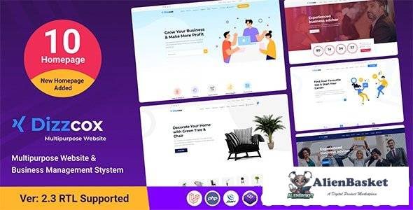 56385  Dizzcox v2.3 - Multipurpose Website & Business Management System CMS - 