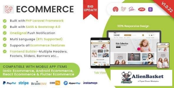 56609  Laravel Ecommerce v1.0.22 - Universal Ecommerce/Store Full Website with Themes and Advanced C