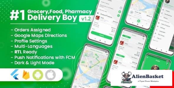 56661  Delivery Boy for Groceries, Foods, Pharmacies, Stores Flutter App v1.2.0