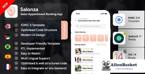 56715  Salonza v1.0 - Multi Salon Android App Template + iOS App Template