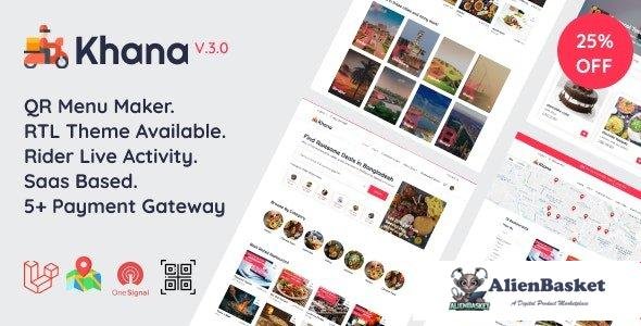 56732  Khana v3.2 - Multi Resturant Food Ordering, Restaurant Management With Saas And QR Menu Maker