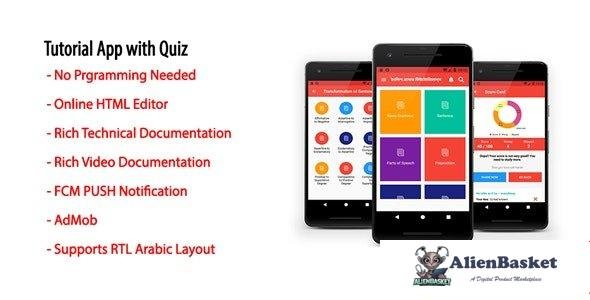 56799  Tutorial App with Quiz v1.15 - Native Android Offline Learning App with AdMob & Firebase PUSH