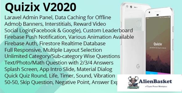56843  Quizix v2020 - Android Quiz App with AdMob, FCM Push Notification, Offline Data Caching