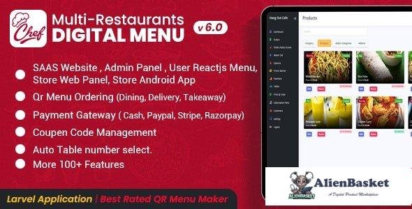 56890  CHEF v6.0 - SaaS - Contactless Multi-restaurant QR Menu Maker