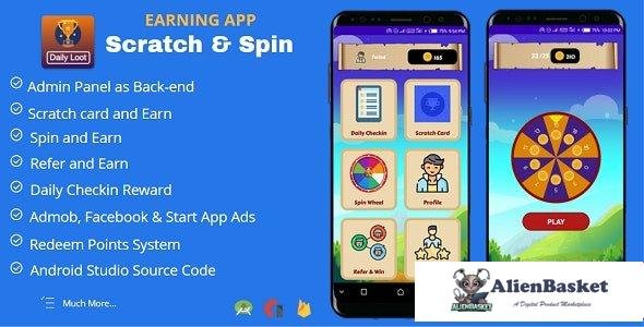 57027  Scratch & Spin to Win Android App with Earning System (Admob, Facebook, Start App Ads) v4.0