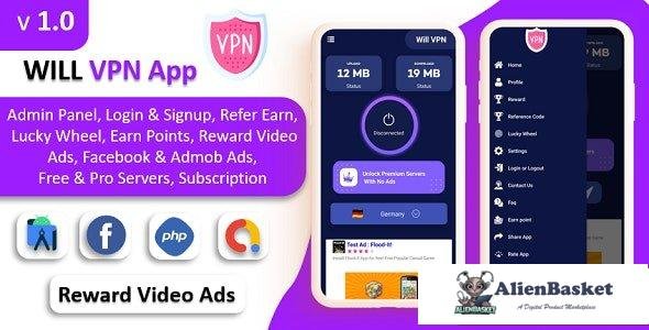 57031  WILL VPN App v1.0 - VPN App With Admin Panel