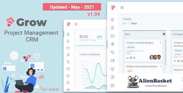 57070  Grow CRM v1.04 - Laravel Project Management