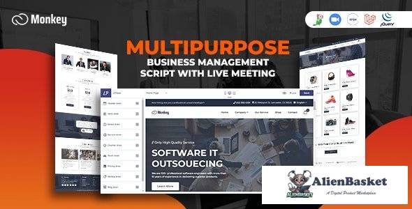 57194  Monkey v2.0 - Laravel Multipurpose Website CMS & Business Agency Management With Live Meeting